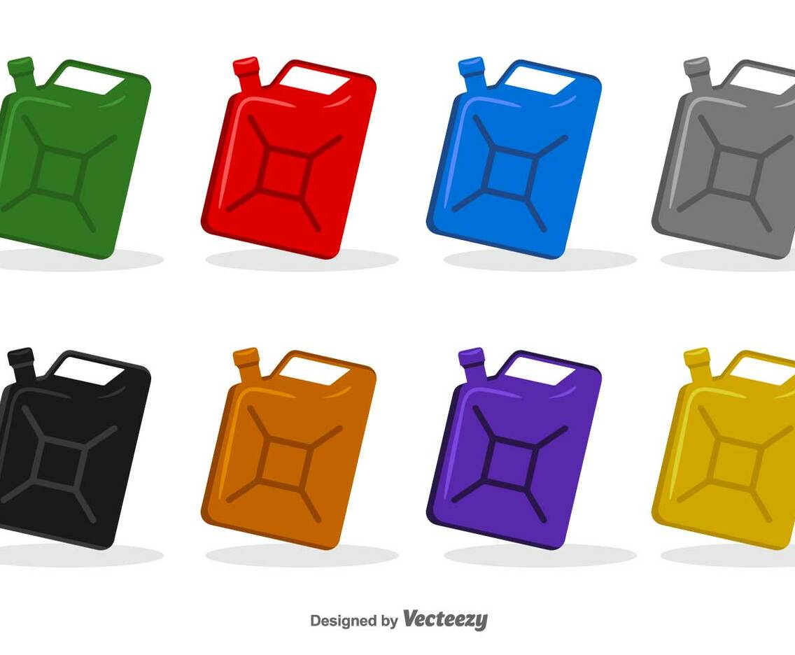 Icon Cans Of Engine Oil - Vector Set