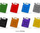 Icon Cans Of Engine Oil - Vector Set