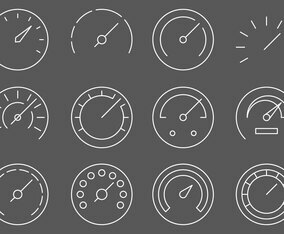 Fuel Gauges Line Icons