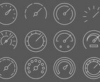 Fuel Gauges Line Icons