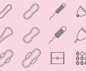 Pads And Tampons Icons