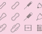 Pads And Tampons Icons
