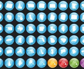 USA State Buttons