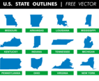 U.S. State Outlines Free Vector