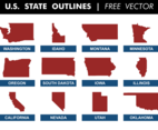 U.S. State Outlines Free Vector