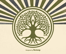 Retro Style Celtic Tree Illustration