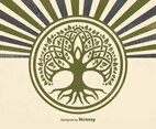 Retro Style Celtic Tree Illustration