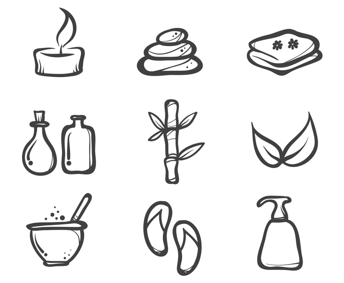 Free Ink Drawn Spa Icon Vectors