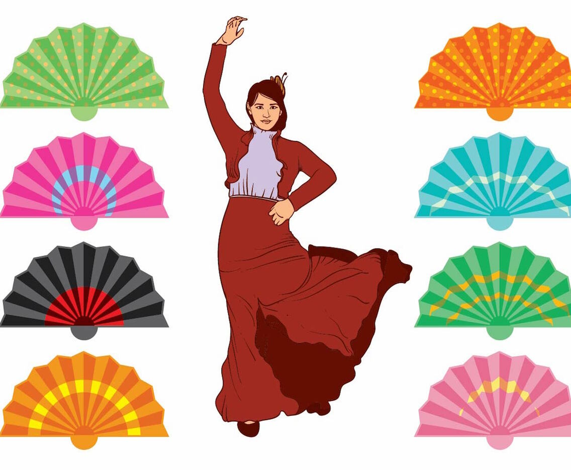 Spanish Fan and Dancer Set