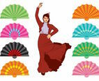Spanish Fan and Dancer Set