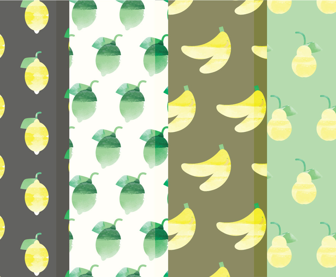 Vector Fruit and Citrus Patterns