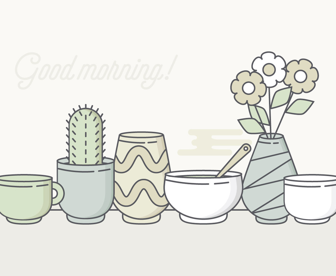 Vector Pastel Morning Elements