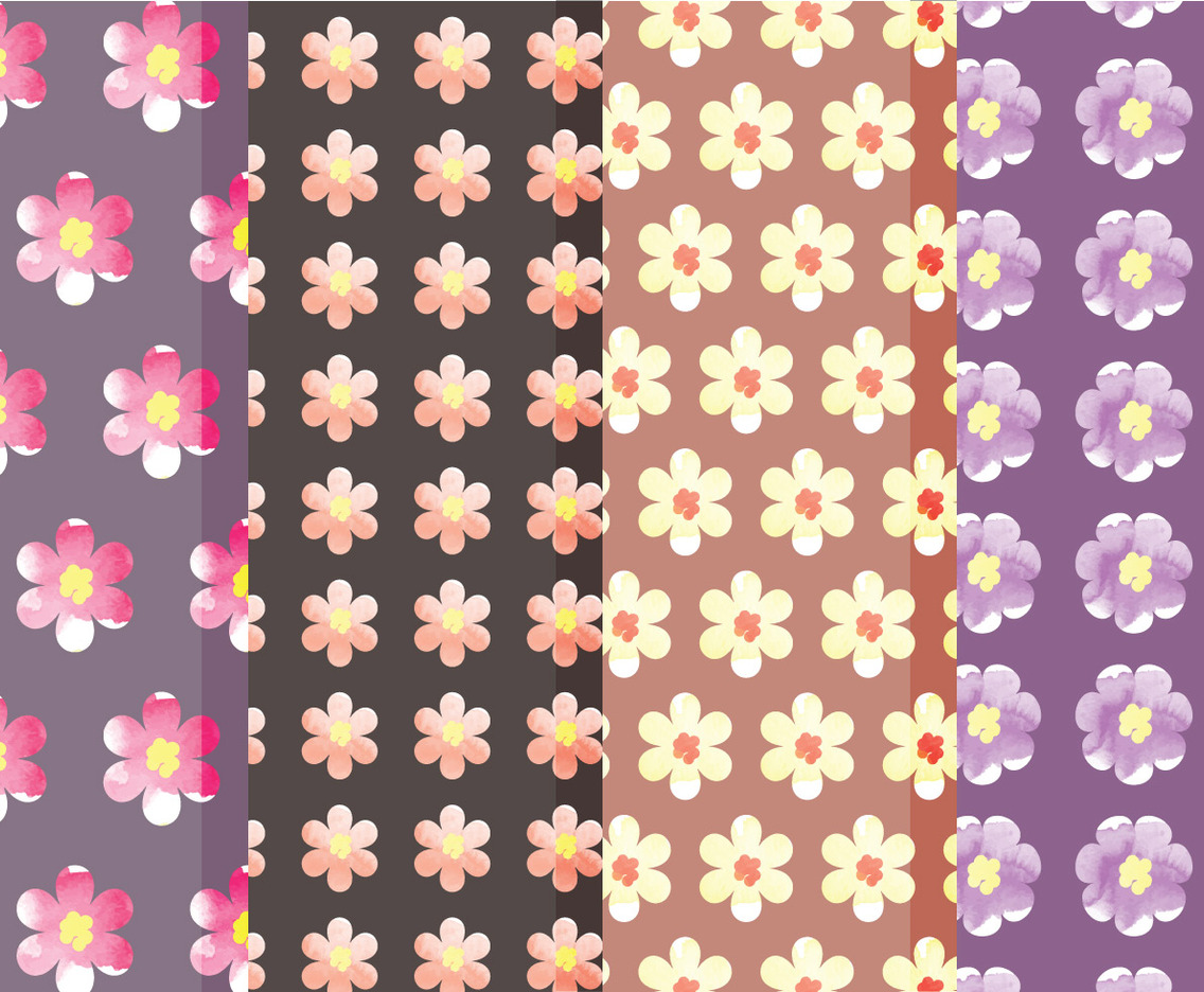Cute Vector Floral Patterns