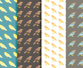 Vector Watercolor Bird Patterns
