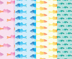 Vector Watercolor Fish Patterns