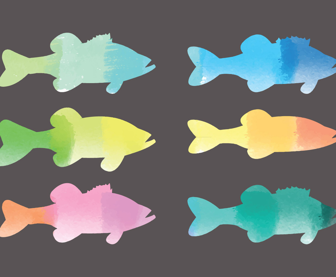 Vector Watercolor Fishes