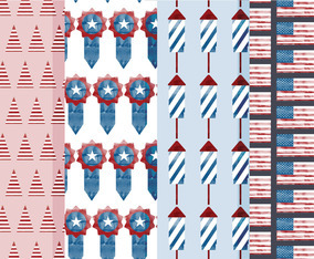 Watercolor Vector 4th of July Patterns