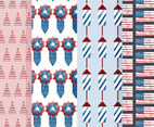 Watercolor Vector 4th of July Patterns
