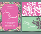 Vector Pink Floral Wedding Invite