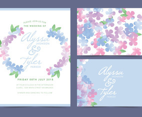 White Floral Vector Wedding Invite