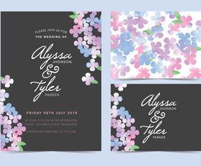 Black Vector Wedding Invite