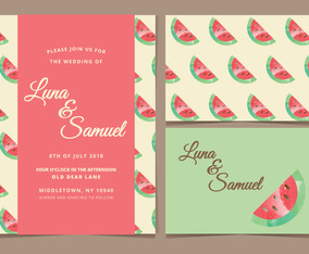 Watermelon Vector Wedding Invite