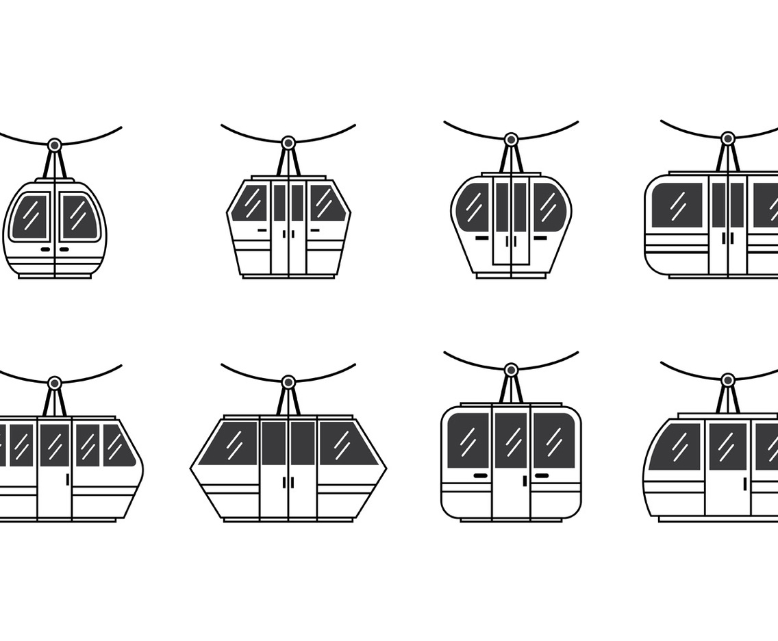Set Of Cable Car Icon