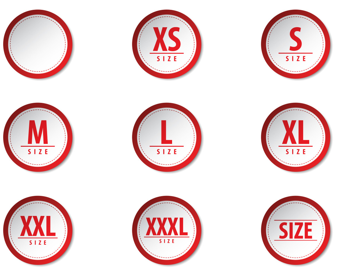 Free Clothing Size Label Vectors