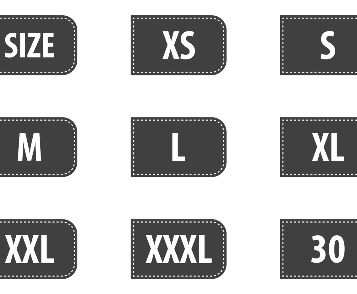 Free Clothing Size Label Vectors