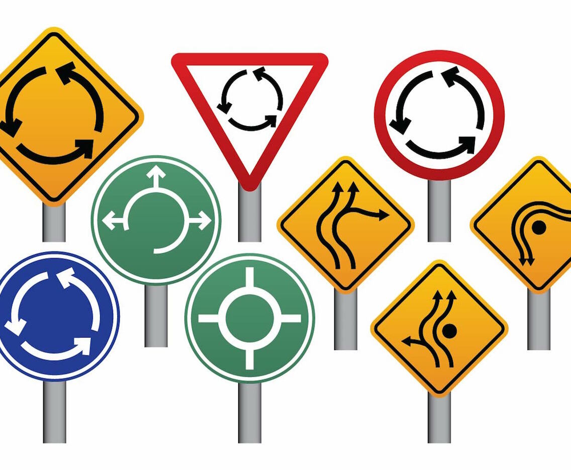Roundabout Sign Set