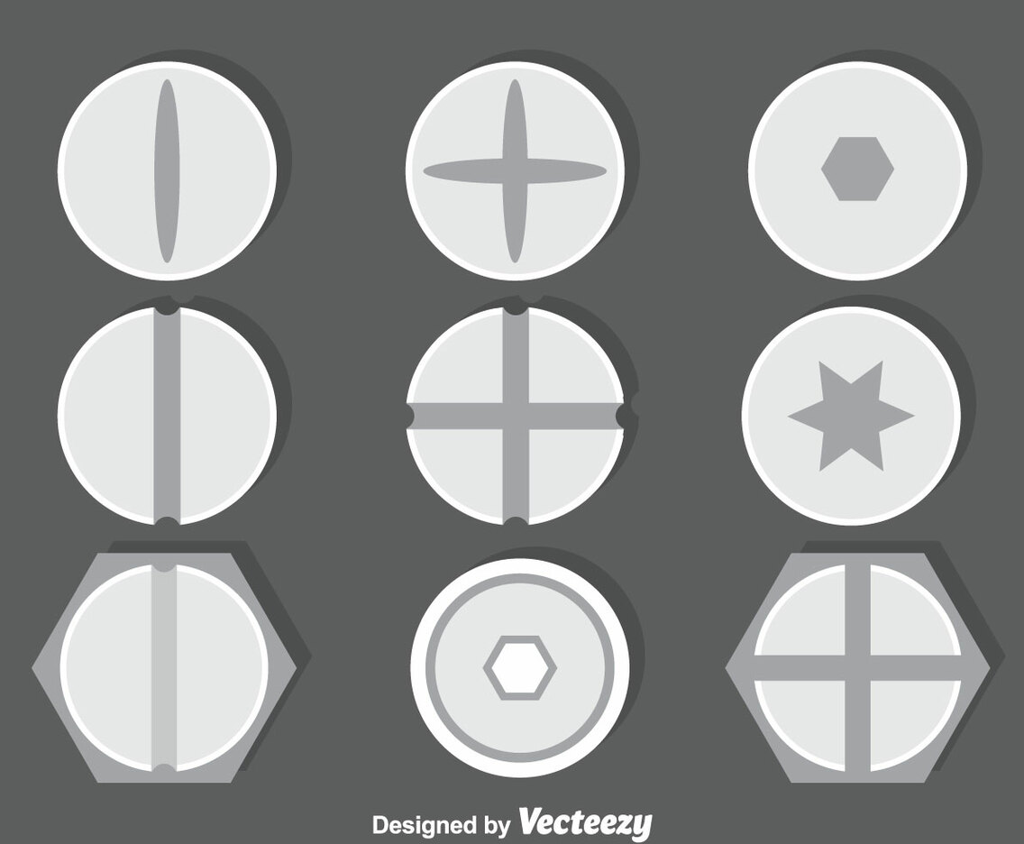 Bolt And Screw Collection Vector