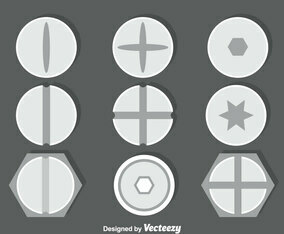 Bolt And Screw Collection Vector