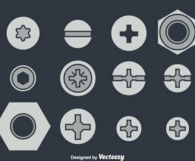 Bolt And Scew Head Vector