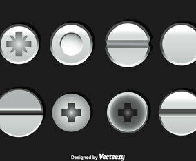 Metal Bolt And Nail Head Vector