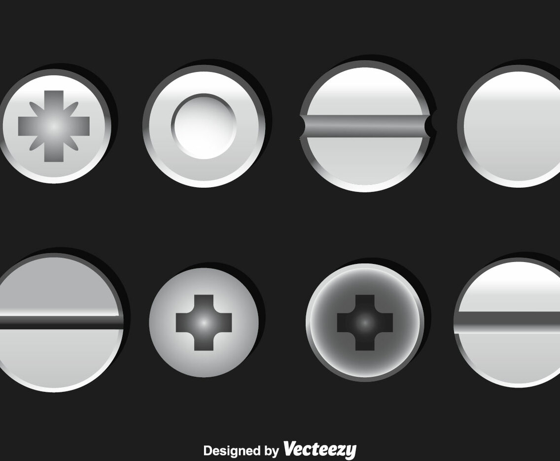Metal Bolt And Nail Head Vector