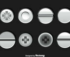 Metal Bolt And Nail Head Vector