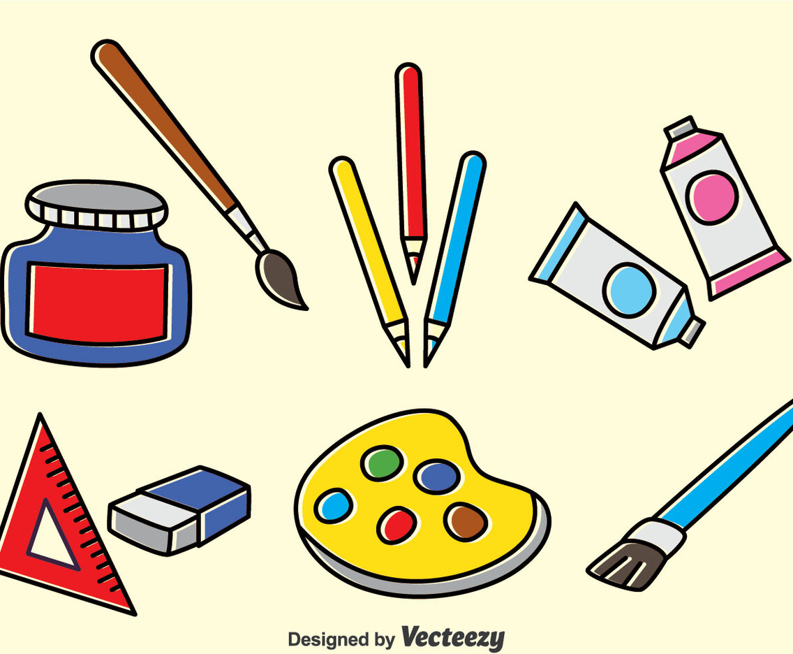 Drawing Tools Vector Set