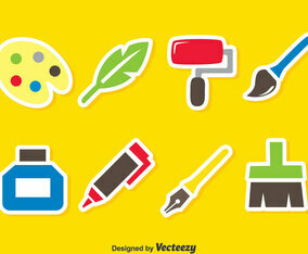 Paint Tools Vector Set