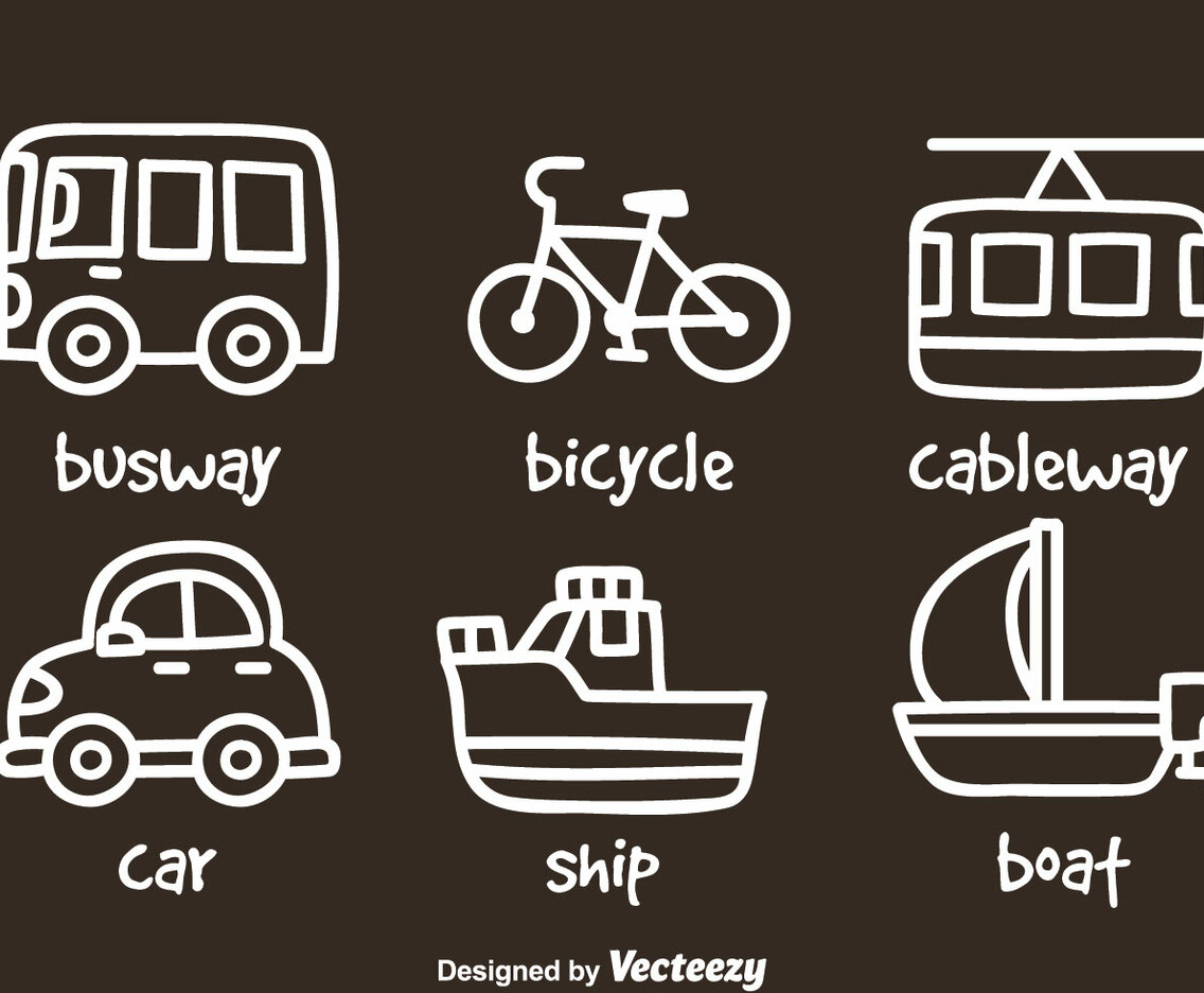 Transportation Hand Draw Icons