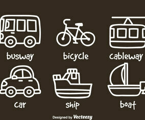 Transportation Hand Draw Icons