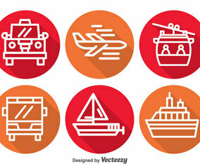 Transportation Long Shadow Icons