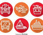 Transportation Long Shadow Icons