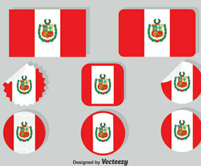Peru Flag Collection Set