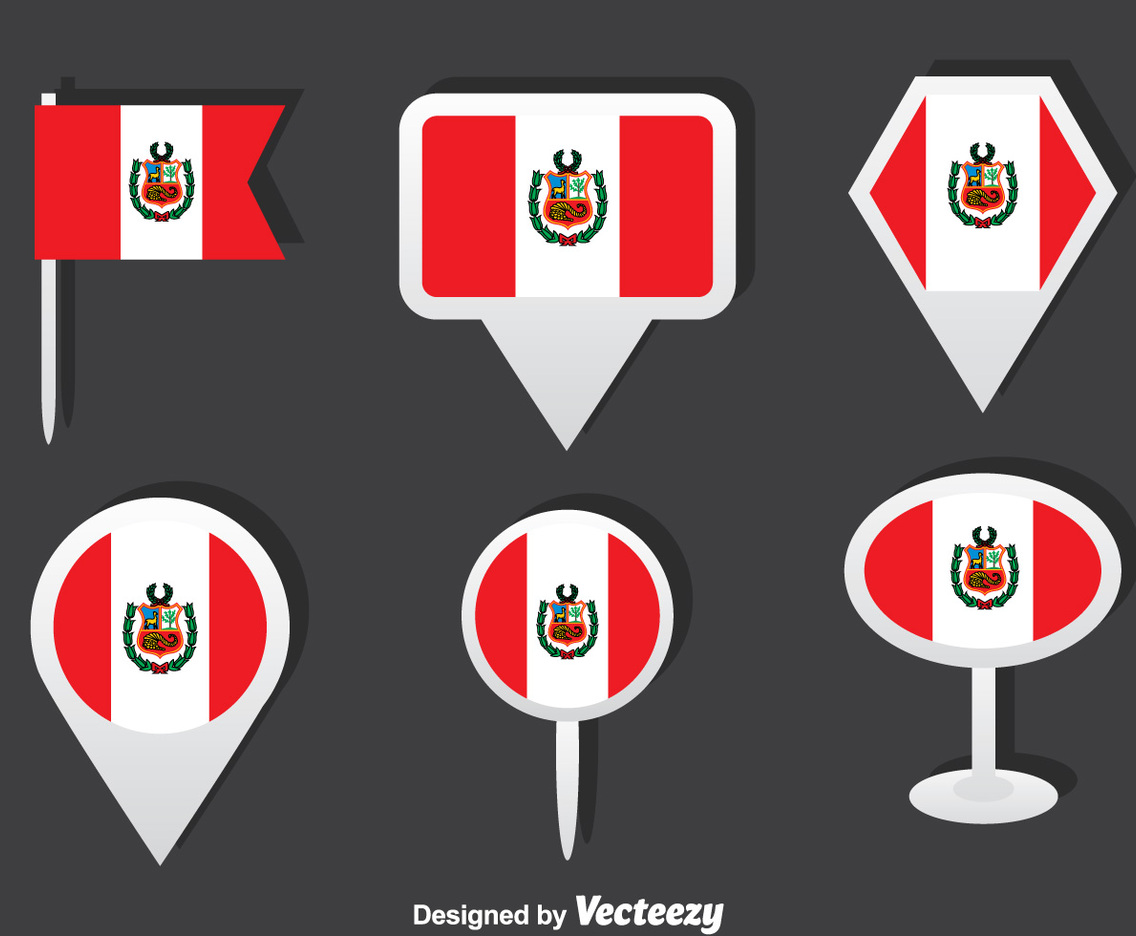 Peru Flag Vector Set
