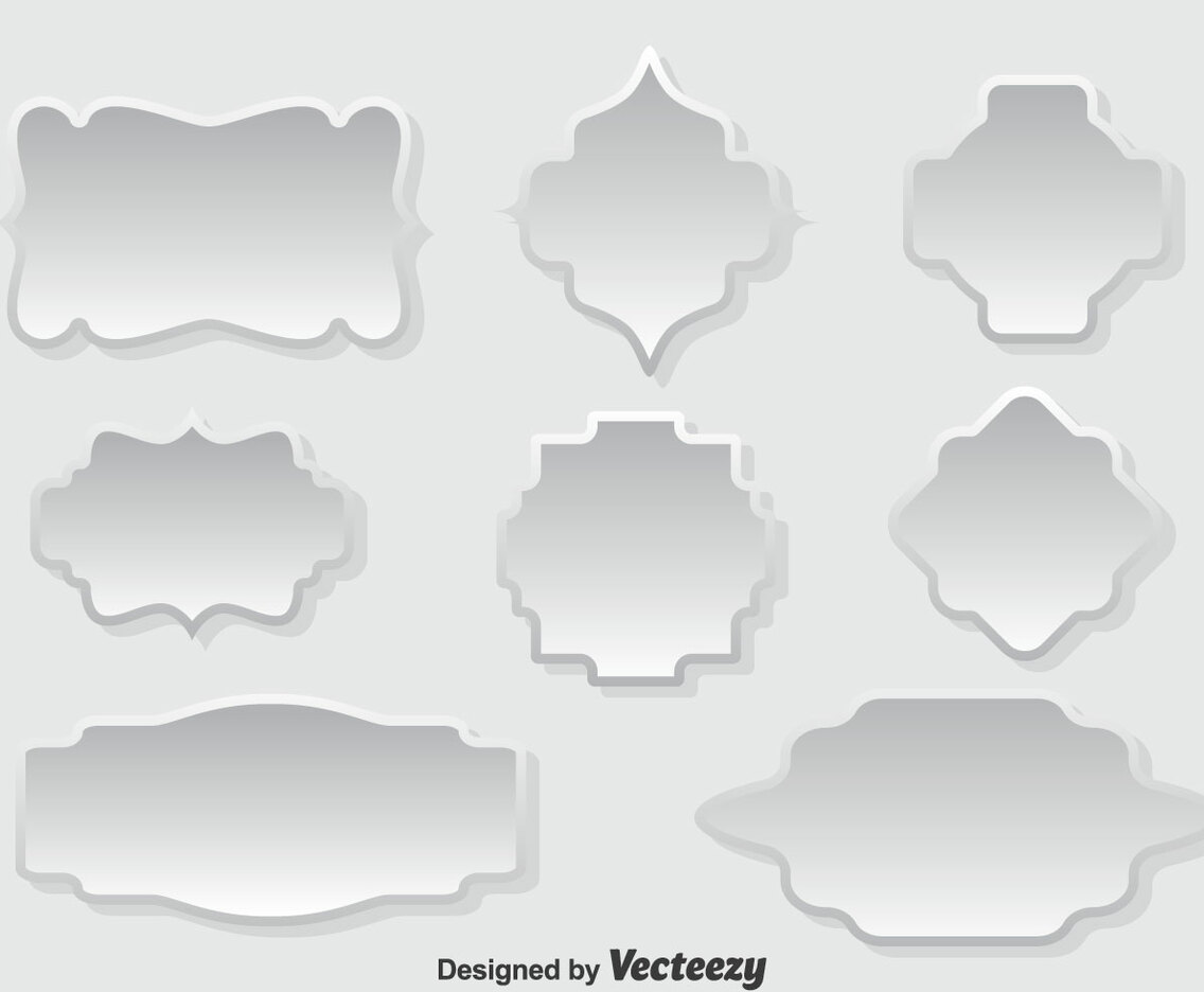 White Cartouche Vector Set