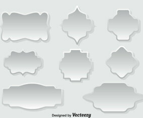 White Cartouche Vector Set