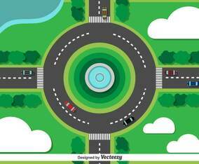 Vector Roundabout City Traffic