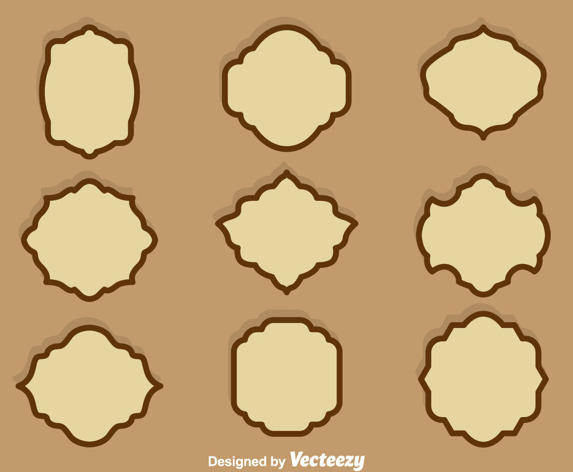 Brown Cartouche Vector Set