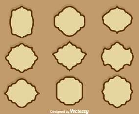 Brown Cartouche Vector Set