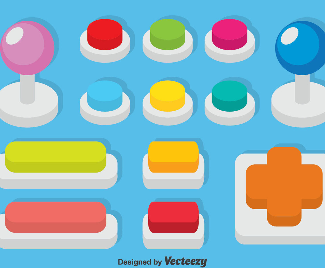 Arcade Button Set Vector